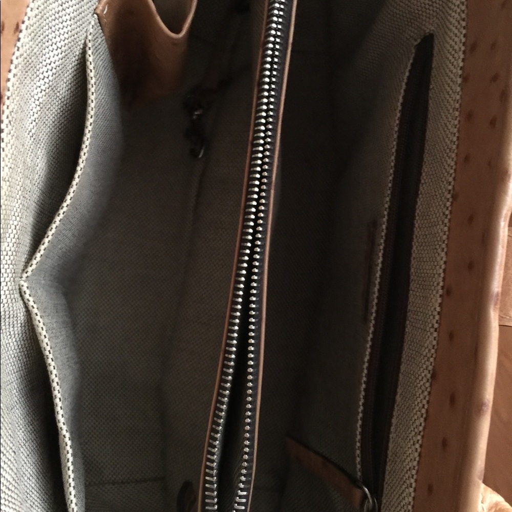 Dooney & Bourke Tan Ostrich Leather Satchel. - Picture 8 of 8